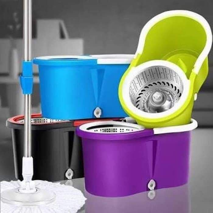 Steel Bucket Spin Mop 360° Rotating Microfiber Mop with Long Handle | Premium Quality