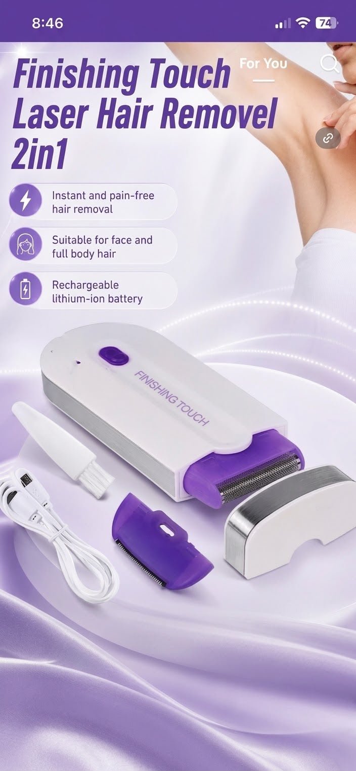 Yes Finishing Touch Hair Remover Machine – Instant Pain-Free Electric Hair Eraser for Face & Body | Women & Men Grooming Tool
