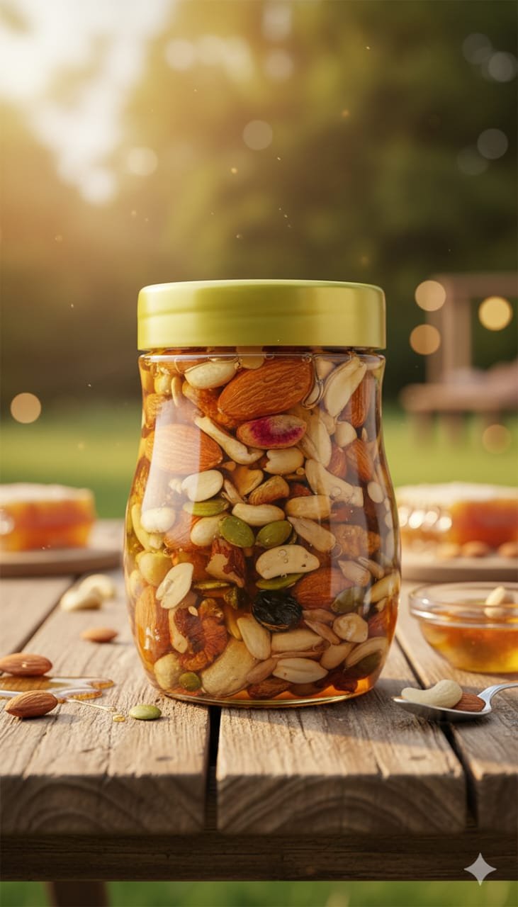 Honey Nuts - Pure Raw Honey with Premium Mixed Nuts 500G