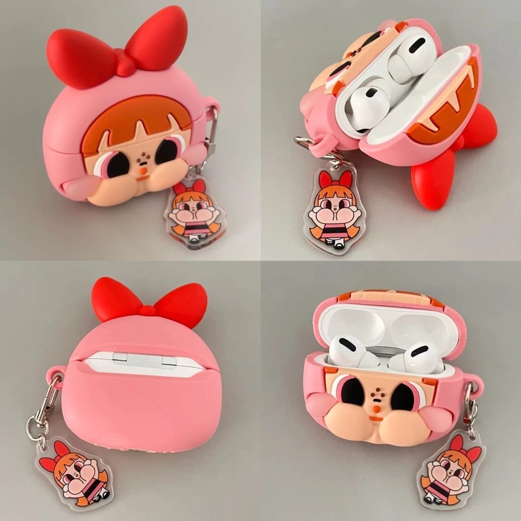 Cute Cartoon TWS Wireless Earbuds with Character Case & Keychain,Stylish Bluetooth Earphones for Girls