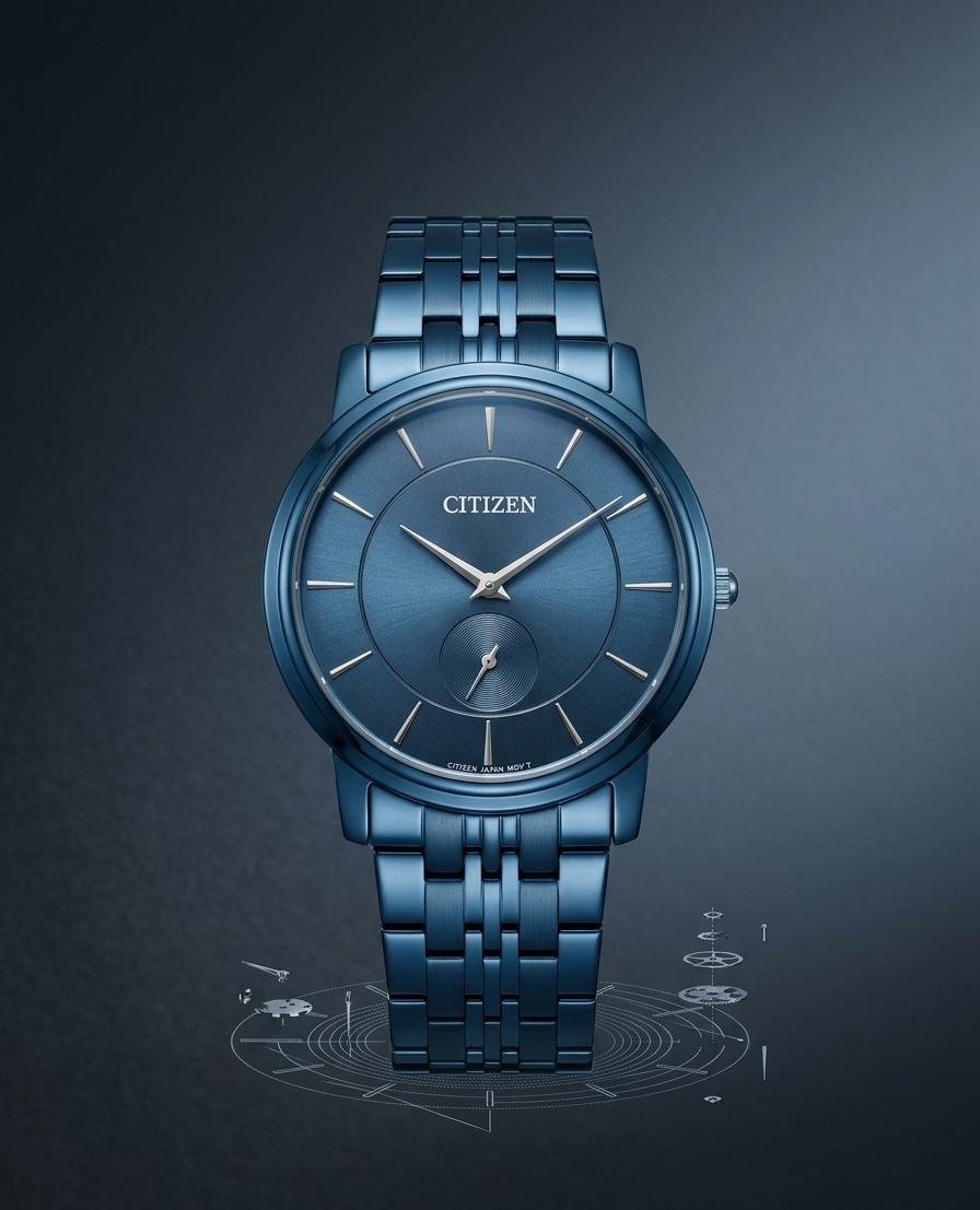 Men's Luxury Style Blue Dial Watch – Elegant Analog Wristwatch with Stylish Metal Bracelet, Silver Blue & Blue Color Options